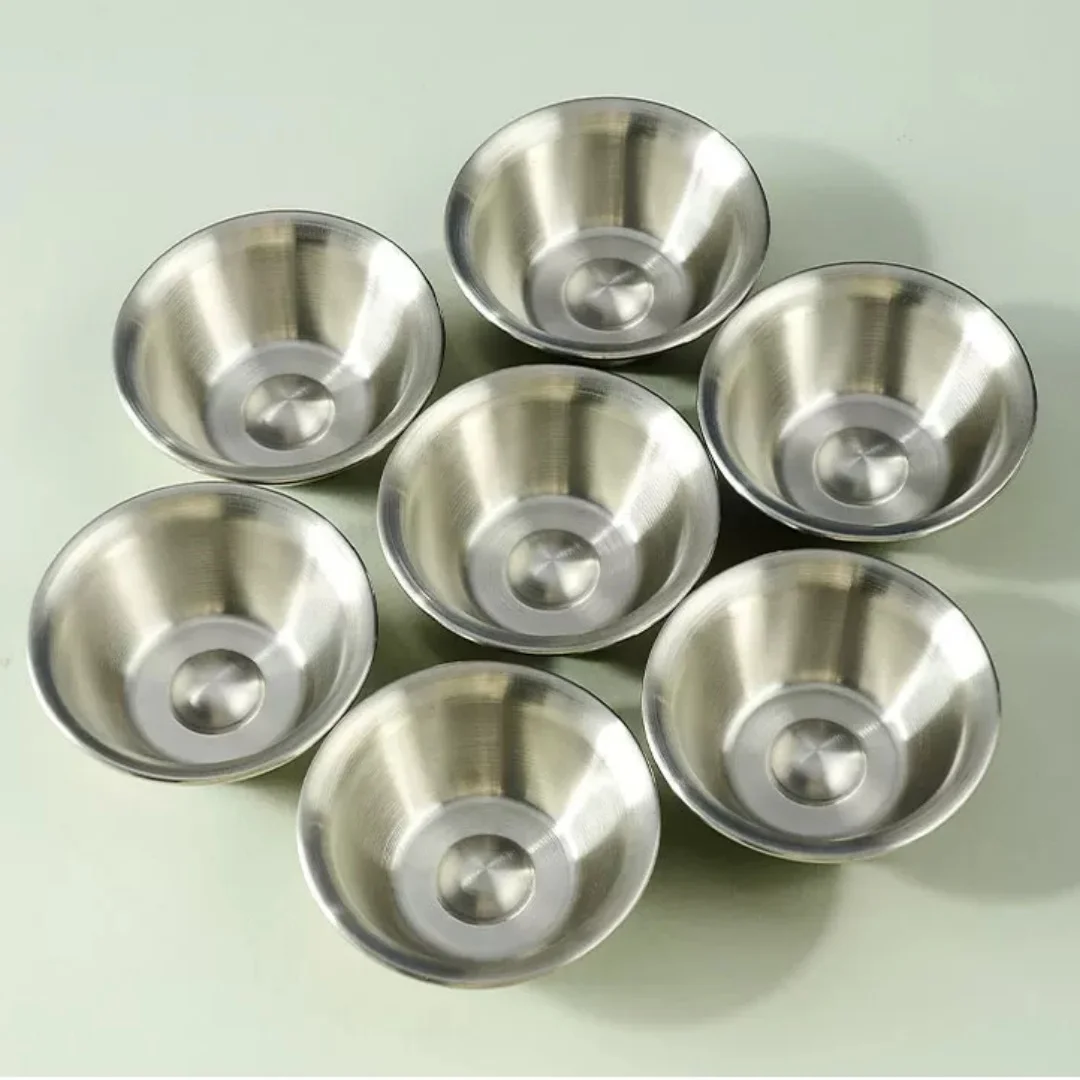Tibetan Polished Stainless Steel Water Offering Bowl Eight Seven Holy Water Cup Home Purified Cup
