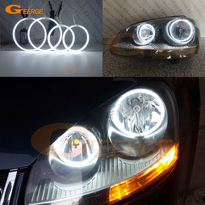 For VOLKSWAGEN VW Golf 5 V Mk5 2004 2005 2006 2007 2008 2009 Ultra Bright CCFL Angel Eyes Halo Rings Kit Car Accessories