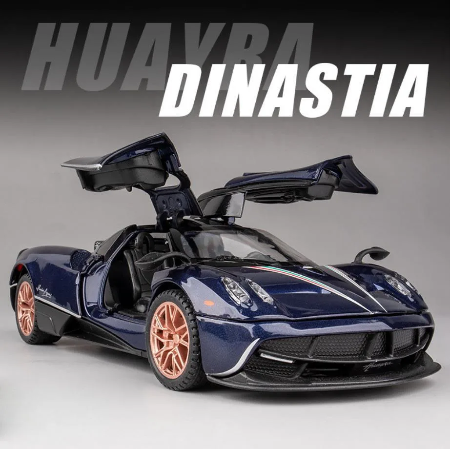 Wildani Huayra-Voiture l'inventaire en métal moulé sous pression, modèle Dinastia, super sport, avec lumière et son, véhicule à remonter, collection de jouets, échelle 1:32