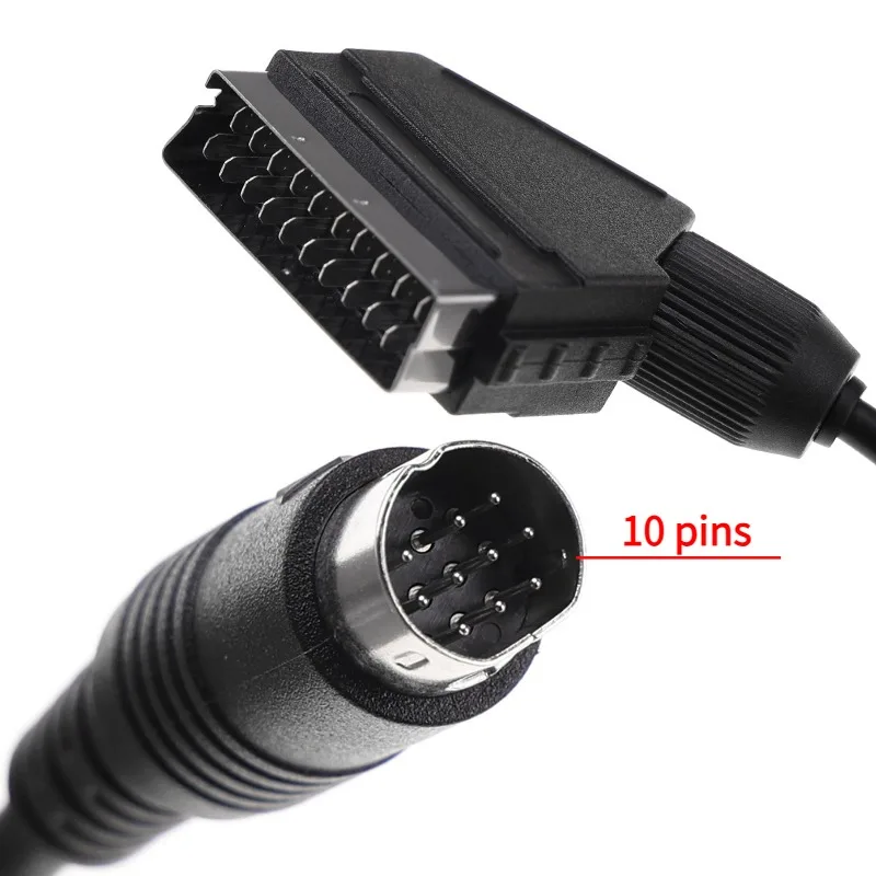 1.8m Scart Cable for Sega Saturn Controller Audio Video Cord for Sega Saturn RCA AV Stereo Extension Cable for PAL NTSC Console