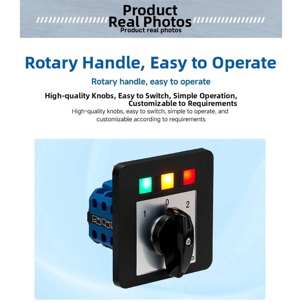 1pc 3 Position 3 Section Illuminated Change Over Switch SZW26 20A Cam Rotary Switch For Machine Tools Marine Systems