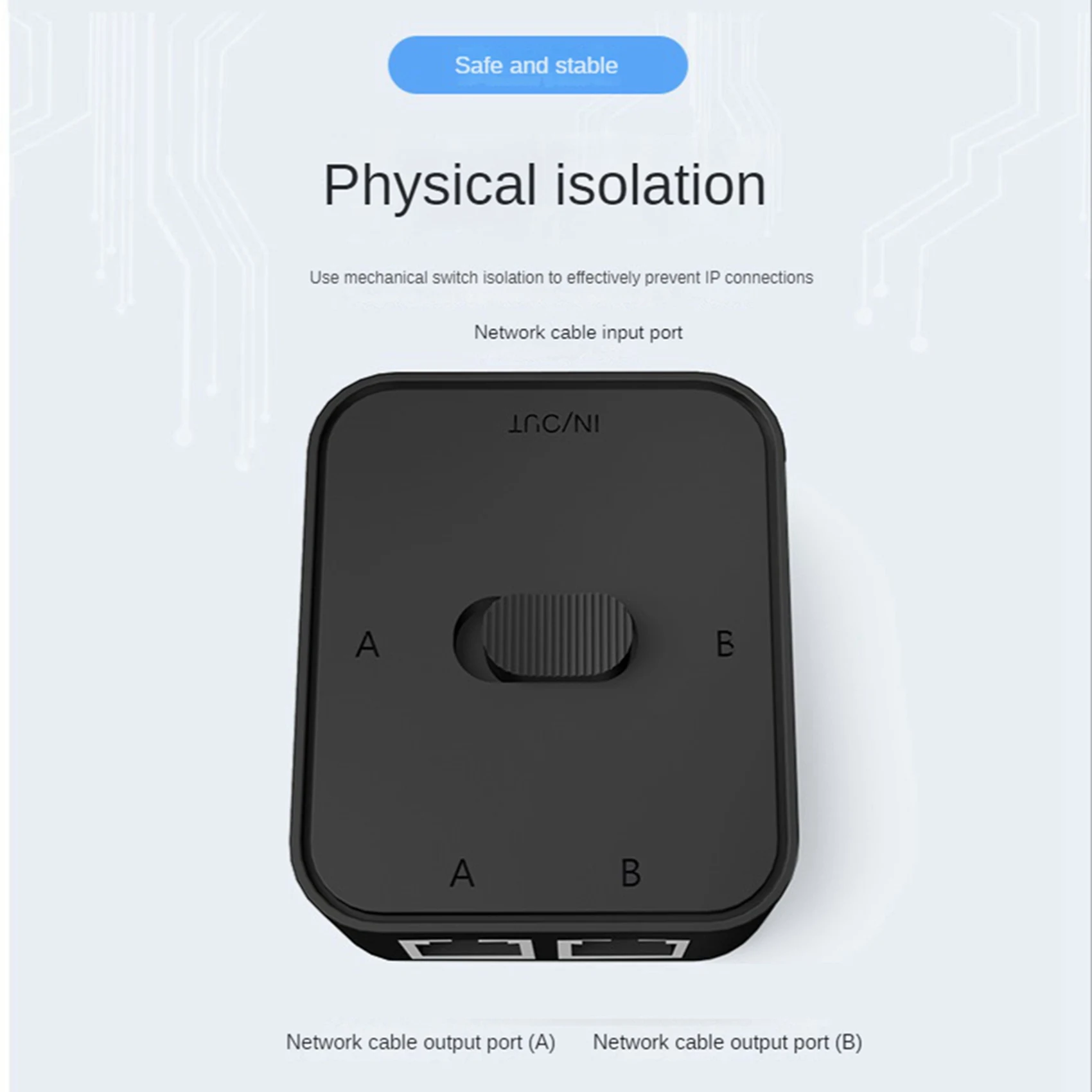 

Exquisite-10X 2 Port RJ45 LAN CAT6 Network Switch Selector 1000Mbps 2 In 1 Out/1 In 2 Out Internal External Network Switcher