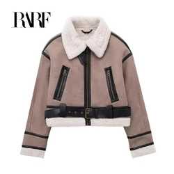 RARF 2024 new European and American style women's new fashion stand collar double-sided short jacket coat ladies