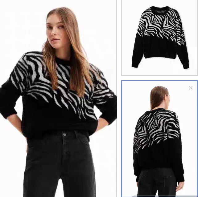 Foreign trade Spanish crew-neck knitted long-sleeved sweater