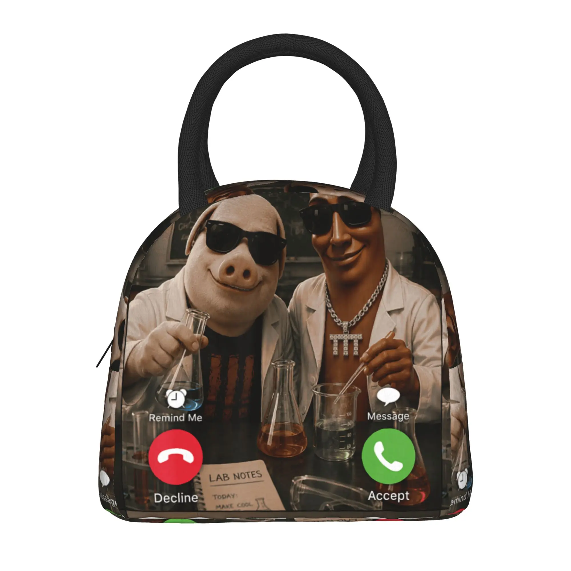 Lab Experiment Bros Tung Sahur John Pork Science Lab Meme Lunch Bag  Lunch Box Girls Travel Cooler Bag Oxford Thermal Lunch Bags