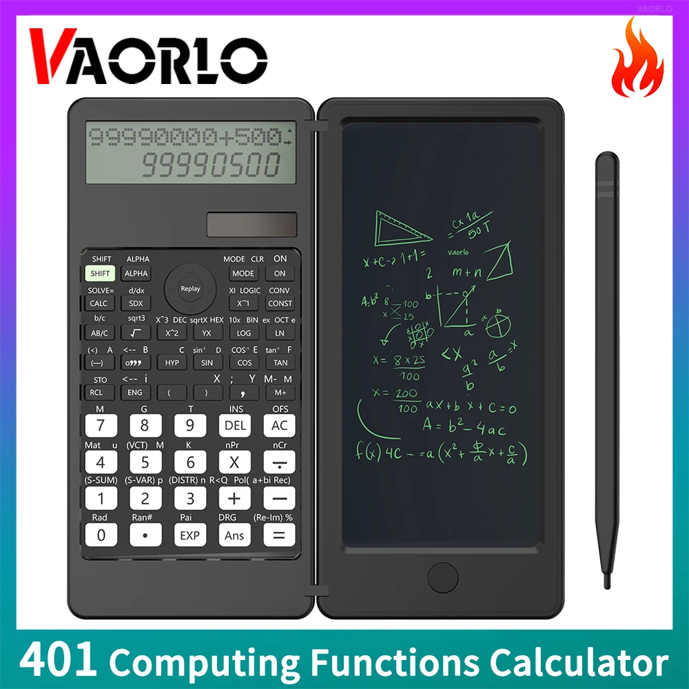 401 Functions Professional Scientific Calculator With Writing Tablet  Portable Foldable For School/Work/Business PK 991MS 991ES