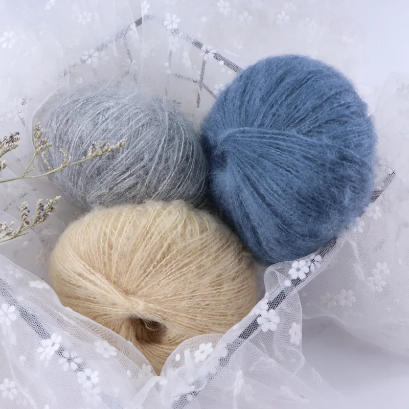 25g/set Mohair Yarn Plush Cashmere Yarn Hand Knitting Wool Crochet Sewing Shawl Scarf Thread Yarn for DIY Knitting