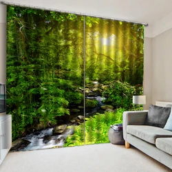 2 Pieces Landscape Polyester Window Curtain Valance Panel - Waterproof