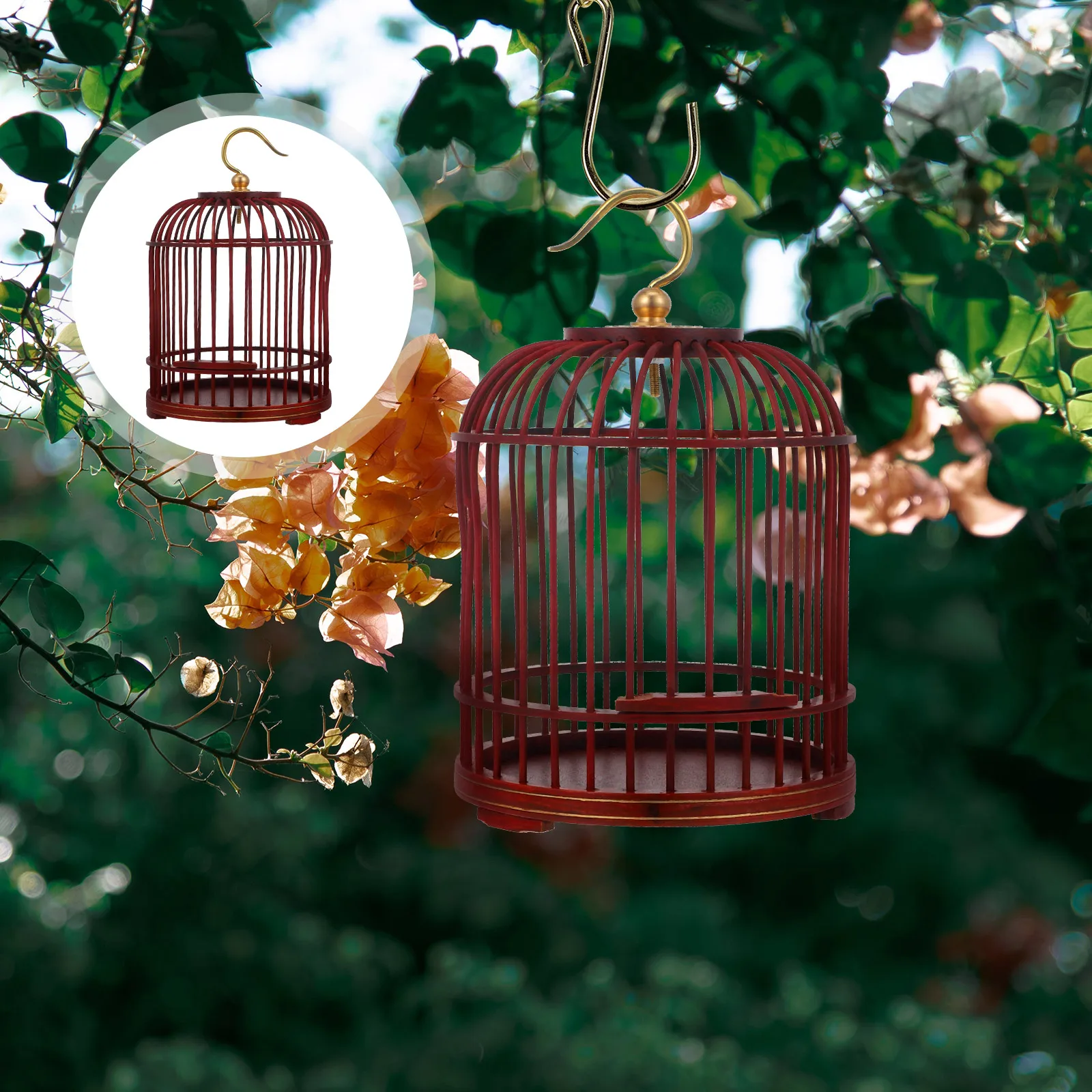 

Wooden Pet Cage Birdcage for Small Animals Decorative Safety Cage Hanging Wooden Bird Nest Durable Metal Material