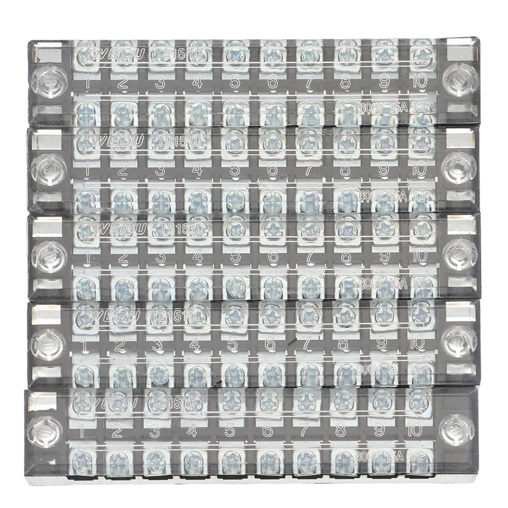 

5pcs Tb1510 Fixed Terminal Pole Jumper Insert Din Connector For Electrical Wiring Connections Terminal