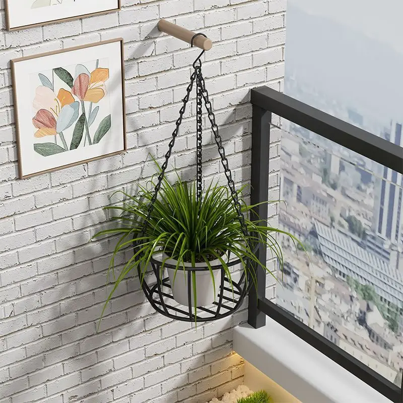 basket wall hanging flower rack creative balcony wall  rack decorativeflower basket