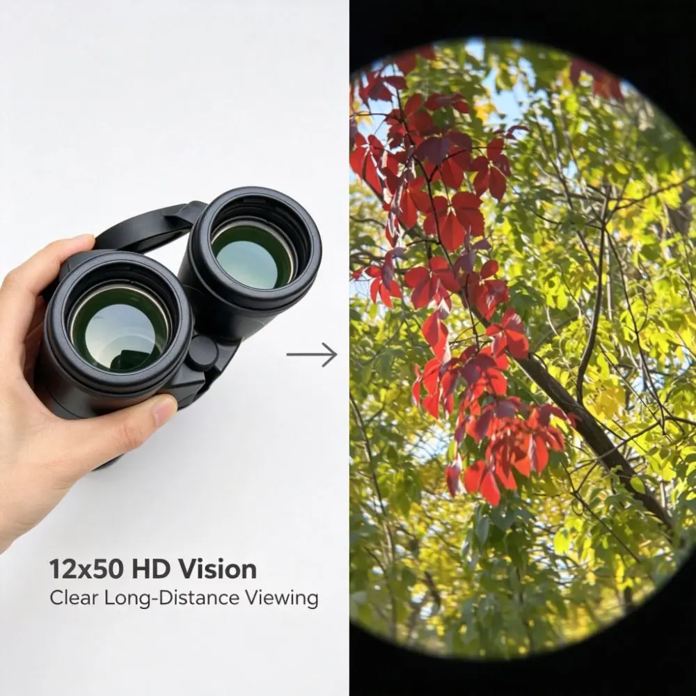 12x50 Binoculars High Magnification BAK4 1000 YARDS HD Zoom Binoculars 12X Portable Portable Binocular Telescope Concert