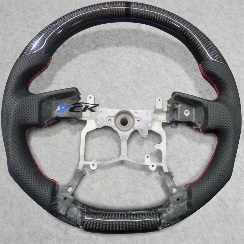 

Customized Carbon Fiber Car Steering Wheel With Black Leather For 2015 2016 2017 2018 2019 2020 2018 Prado Tacom