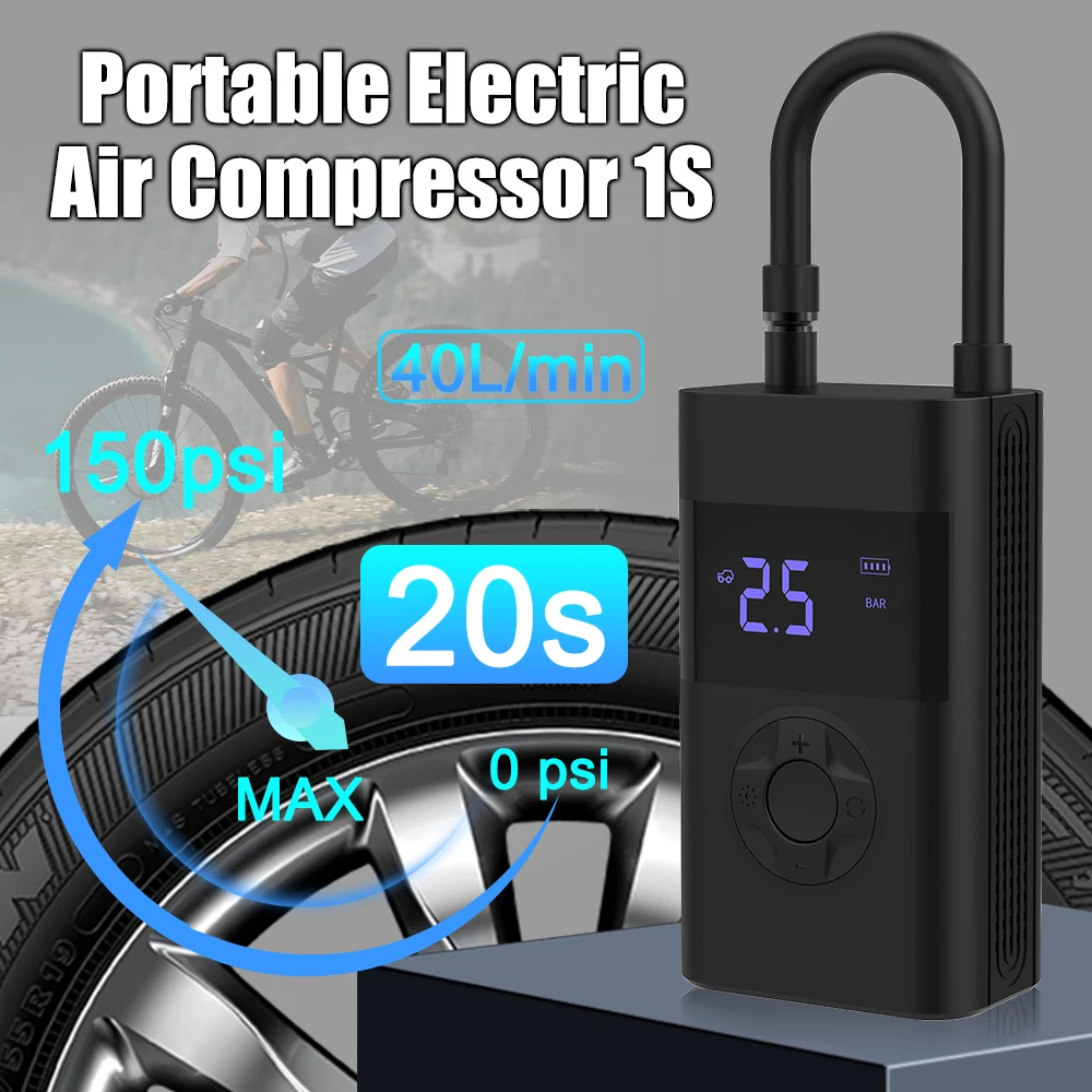 

Автомобильный Электрический воздушный насос, беспроводной насос для накачивания шин, воздушный компрессор для автомобиля, мотоцикла, велосипеда, мячей