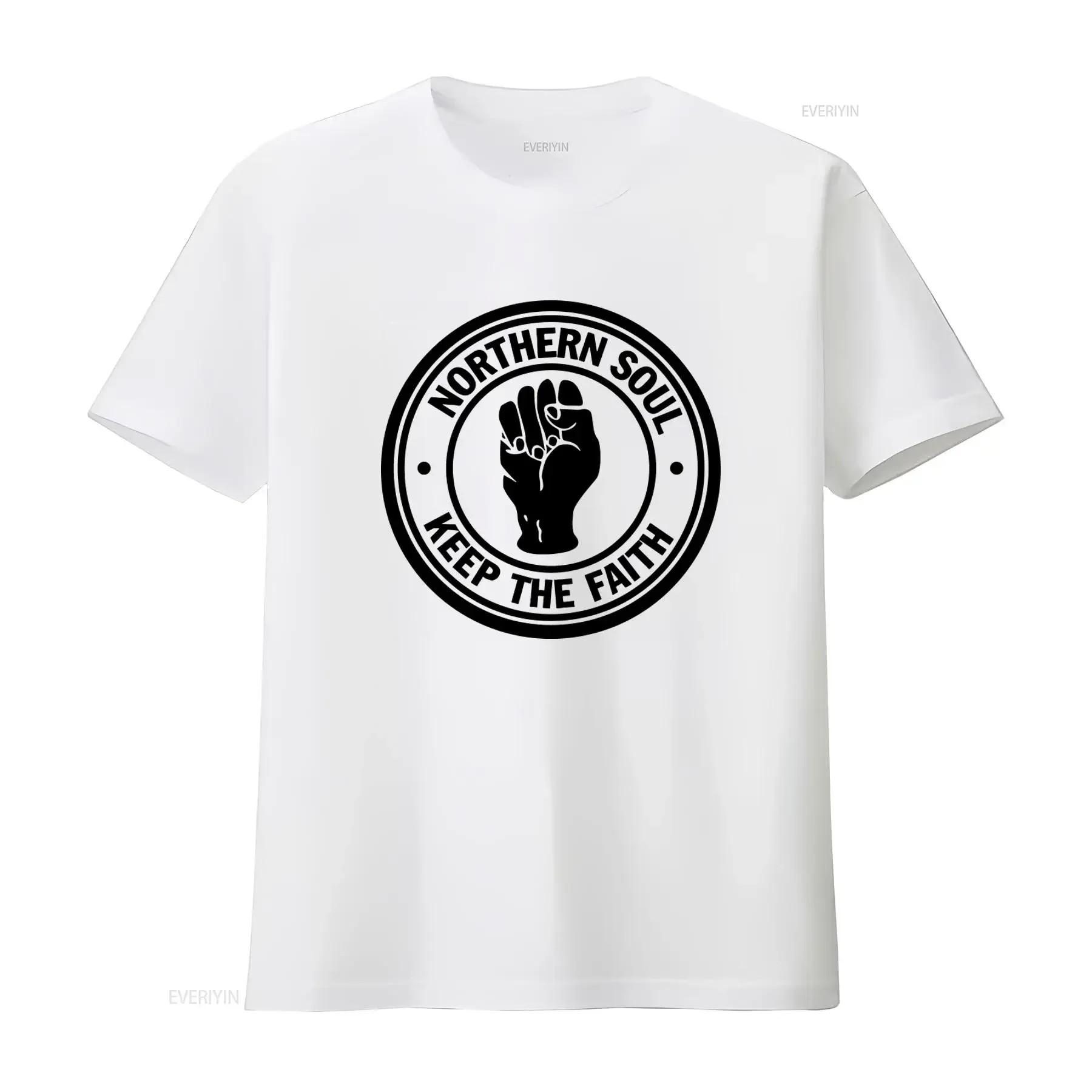 T-shirt Northern Soul Keep The Faith, style Motown, inspiré de la musique, des films, des jeux vidéo, des scooters, vintage, délavé, mode homme