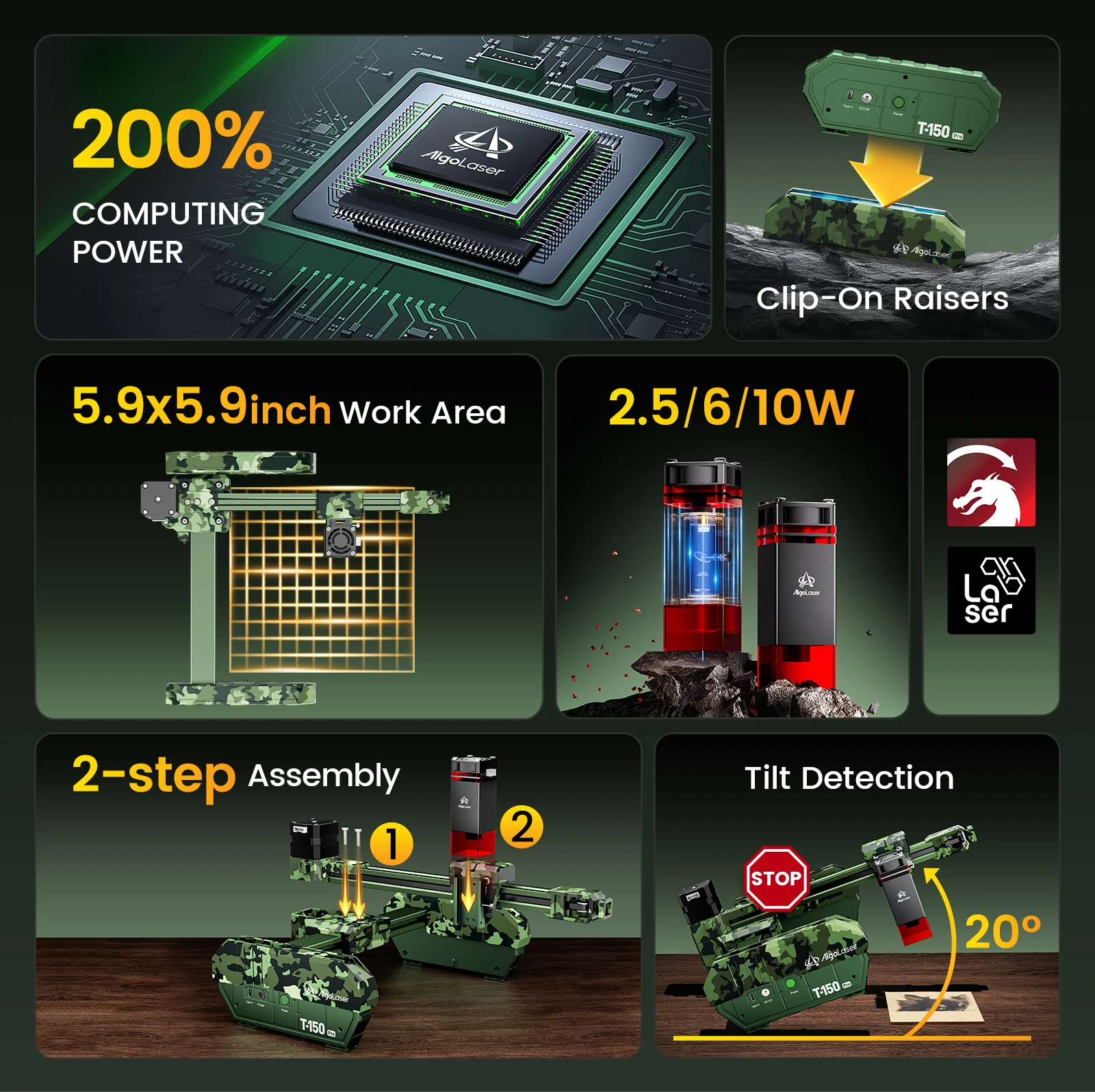 Algolaser Pixi Laser Engraver Machine With Touchscreen Plug & Play Design Portable For DIY Gift Making For Plyood Paper Leather