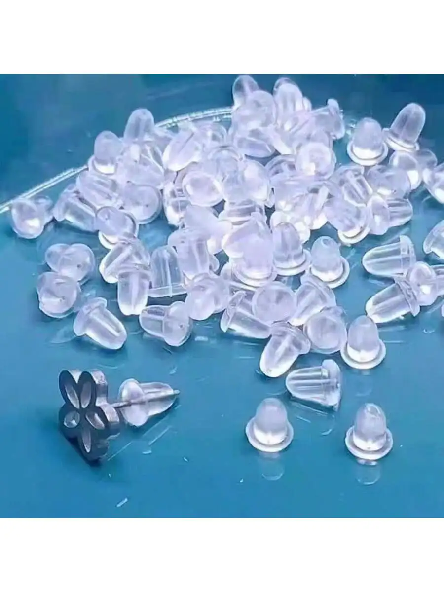 

20pcs/Clear Rubber Earring Backs, Soft Silicone Earring Stoppers for Jewelry