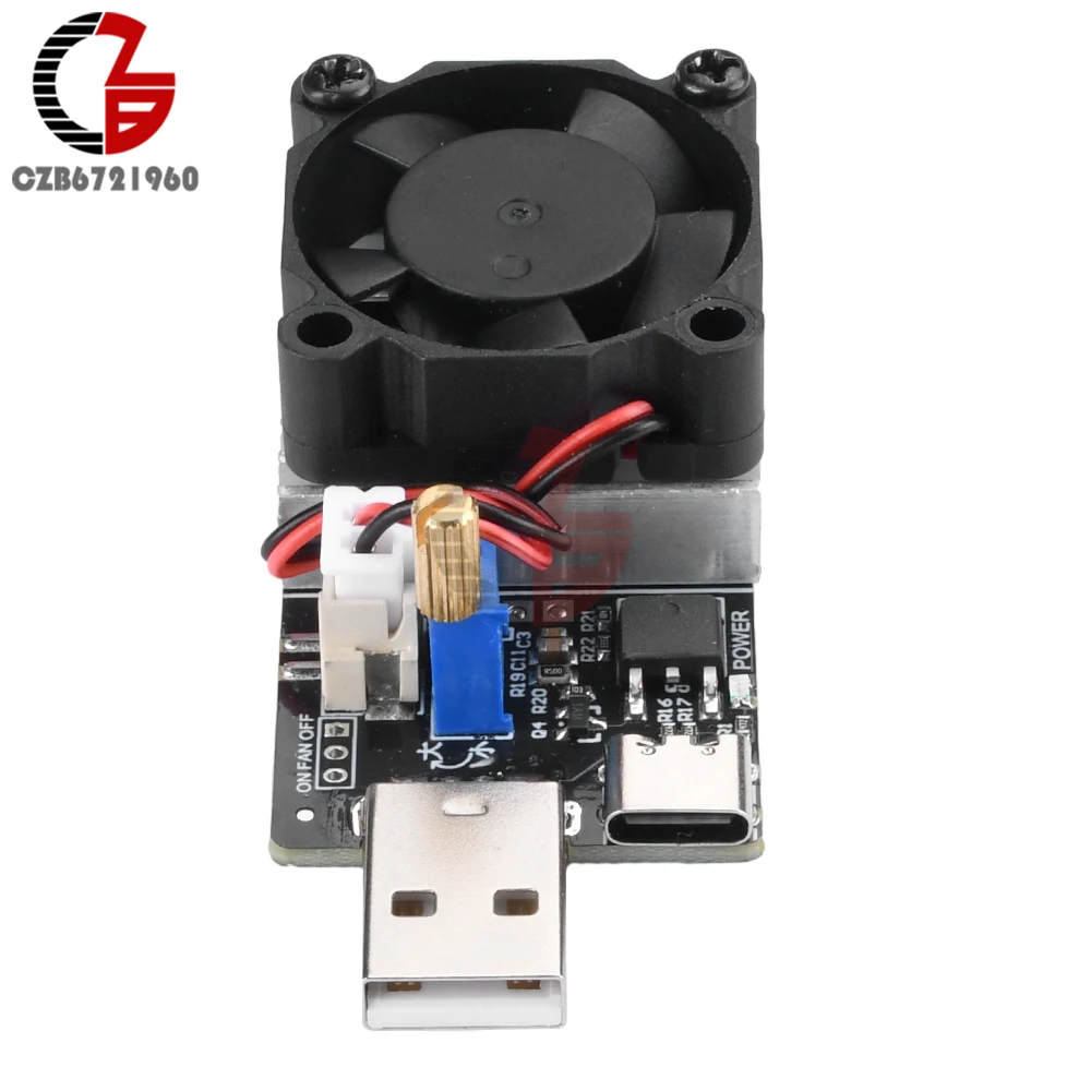 Tester di carico elettronico USB Tester della batteria Tester di resistenza del modulo di scarica di invecchiamento a corrente costante regolabile DC 3.7-20V 3A 25W