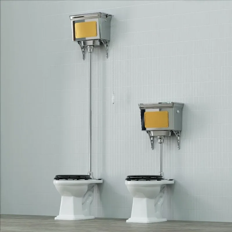 Retro industrial wind metal electroplating high water tank toilet toilet toilet