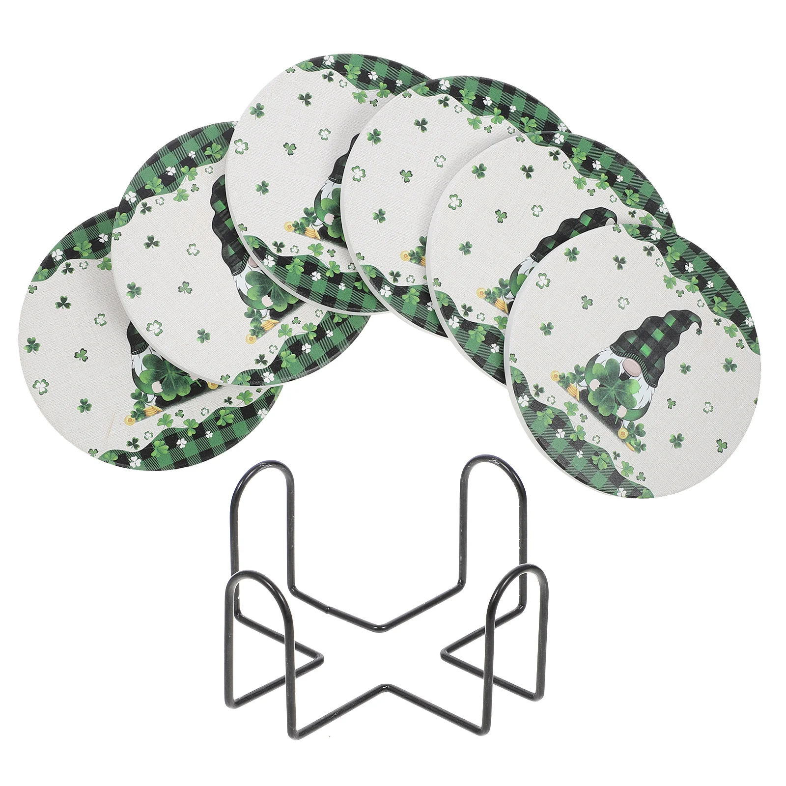 

1Set St Patrick Day Cup Mat Ceramic Cork Non-Slip Heat Resistant Coaster Pot Bowl Pad Anti-Skid Table Cup Cushion Festival