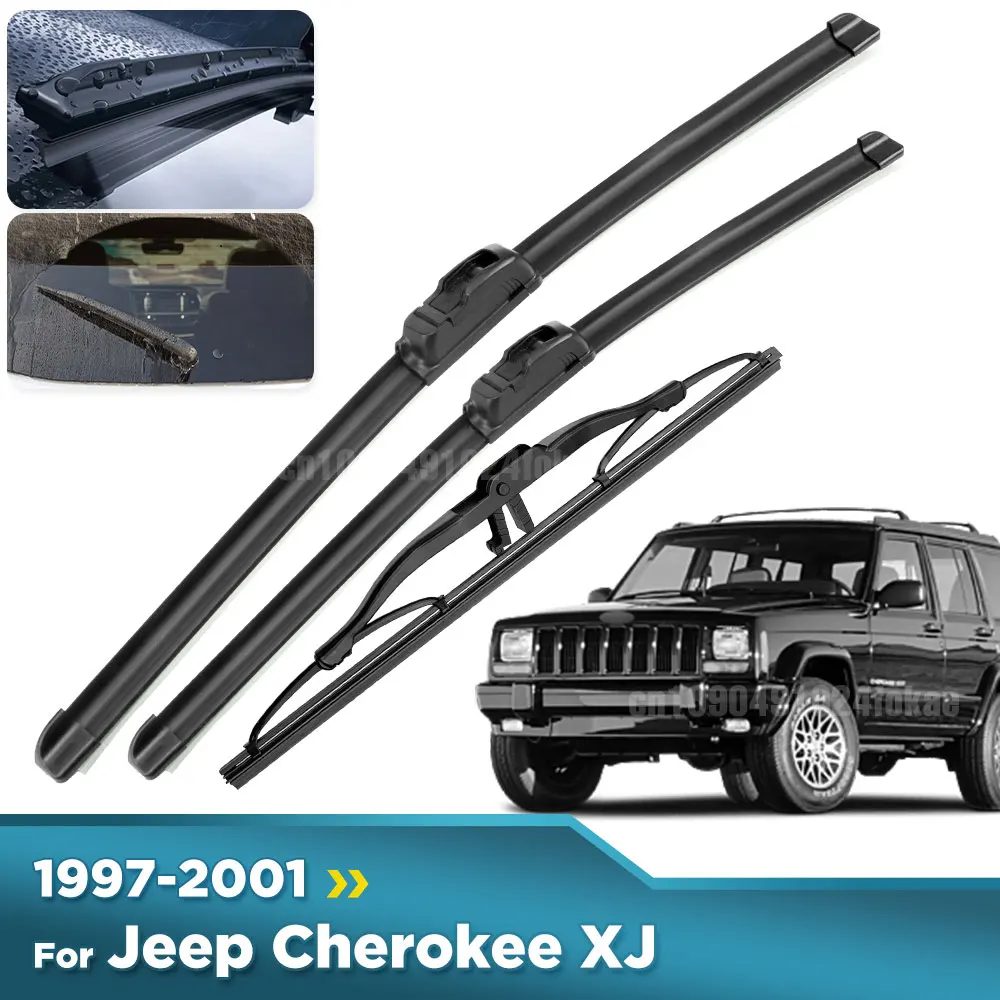 

Для Jeep Cherokee XJ 1997-2001 1998 1999 2000 стеклоочиститель передние и задние щетки стеклоочистителя лобовое стекло щетки для окон 18 "+ 18" + 13"
