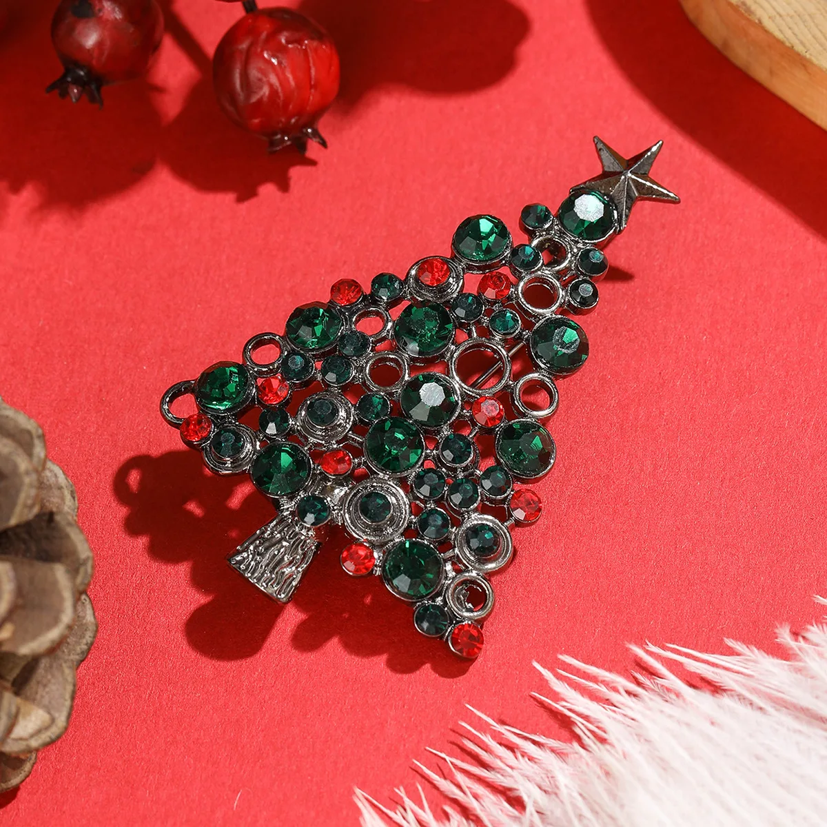 Broche de árbol de Navidad esmaltado, alfileres, joyería de moda para mujer, broches de moda, regalos para el Año Nuevo