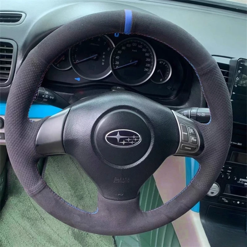 

For Subaru Forester 2006-2012 Hand Stitched Suede non-slip Car Steering Wheel Cover