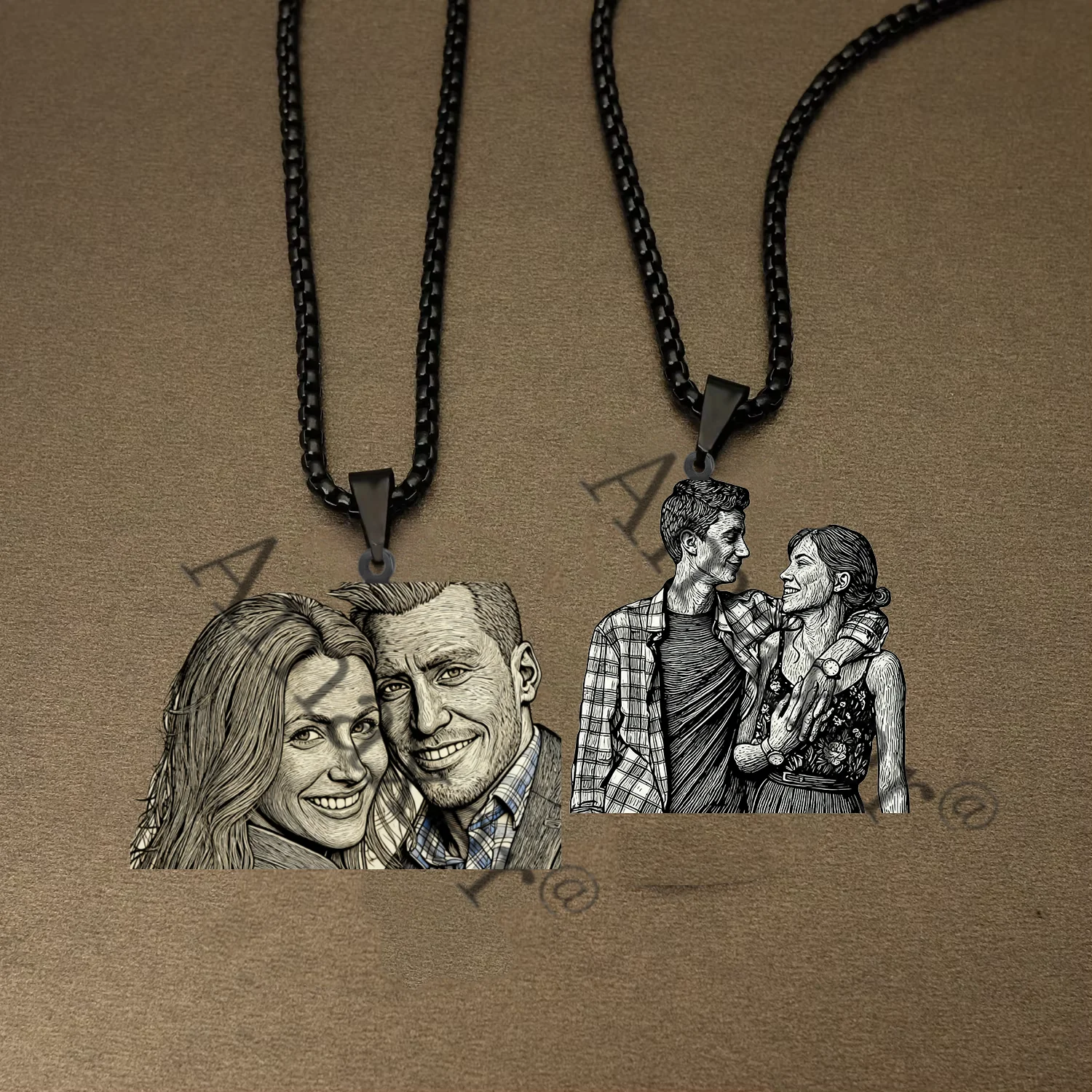 صورتك المخصصة المطبوعة قلادة قلادة شخصية نقش اسم مخصص للنساء الرجال هدايا عيد الميلاد مجوهرات