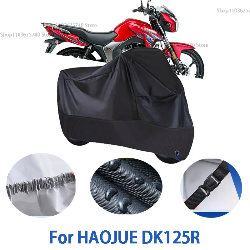 

Полные чехлы для мотоцикла HAOJUE DK125R, автомобильные чехлы на открытом воздухе, защита от солнца, пыли, без ушей, утолщенные оксфордские чехлы, аксессуары