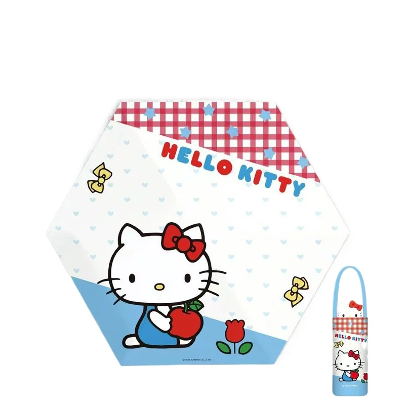 Anime Hello Kitty Cartoon 5-fold Umbrella Sunscreen Vinyl Fairy Umbrella Kawaii Portable Sunscreen Umbrella Gift for Friends view 6