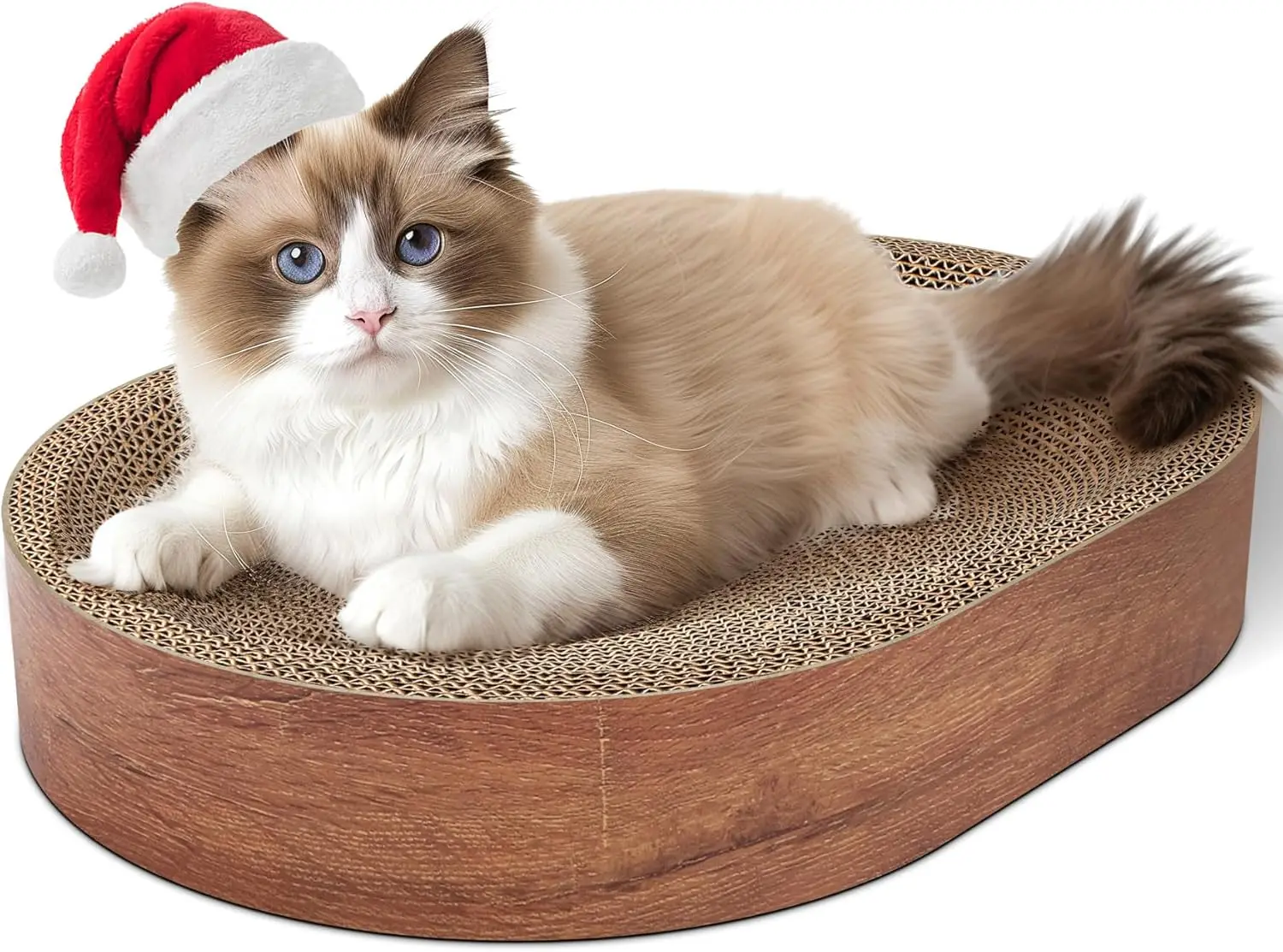 

Cat Scratching Board - Cat Scratcher Bed for Indoor Cats, Corrugated Cardboard Cat Scratch Pad, Durable Oval Cat Scratcher