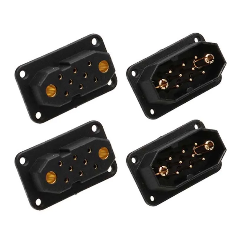 2Pairs JX8 2+8 Pins Gold Plated Connector Male Female Plug High Current Power Signal Adapter for VTOL Turbojet RC Drone Airplane