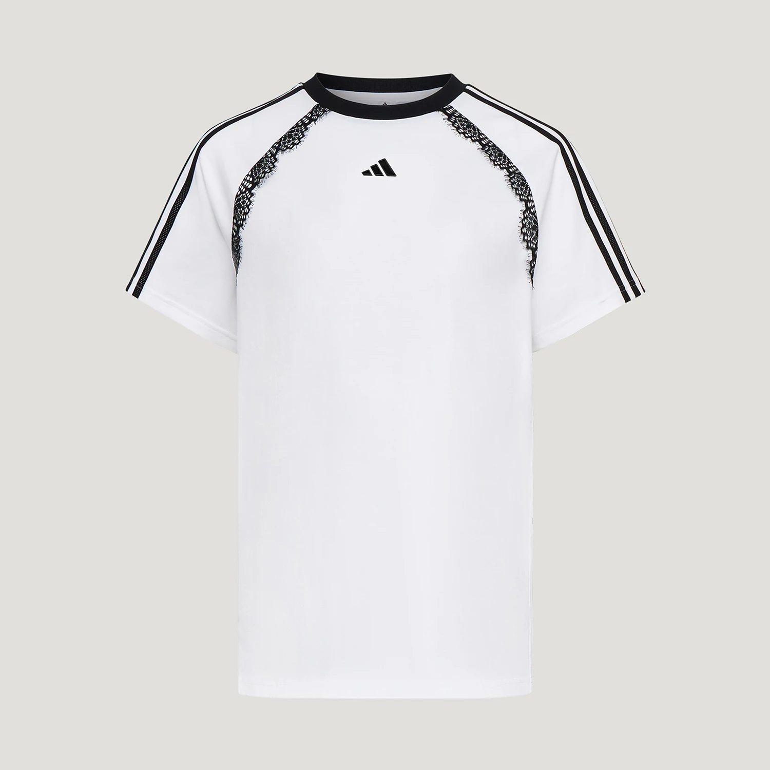 Adidas genuine women's casual round neck loose striped sports short sleeved T-shirt LD8217
