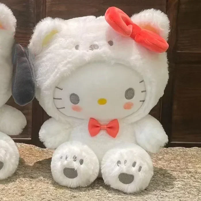 Oso de peluche blanco de 25CM para niños, muñeco de peluche de Hello Kittys, Pochaccos de dibujos animados, Kuromis, Cinnamorolls