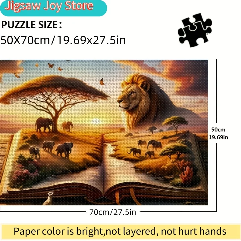 

1 Box of 1000pcs Puzzle 50*70 Cm/19.7*27.6 Inches, Lion King Puzzle Large Puzzle Gift Educational Intellectual Decompression F