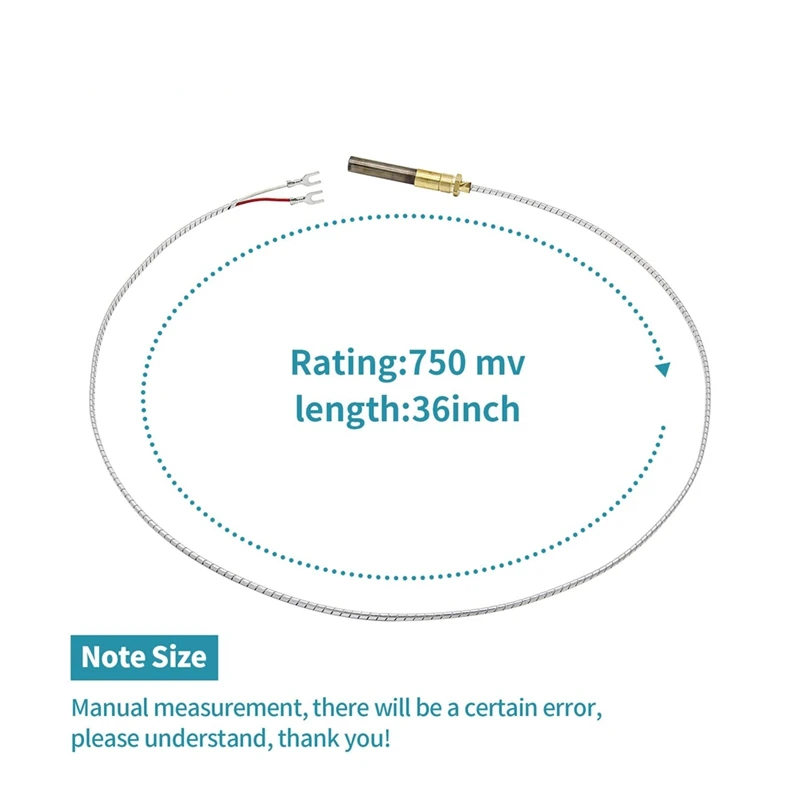 Thermopile 36In 750Mv cocok untuk Heat Glo Heatilator, 750 ℃ Millivolt Thermocouple ganti untuk bagian perapian Q313A, 3 buah