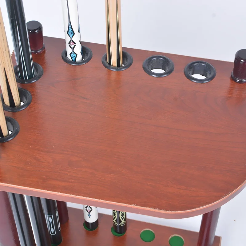 New Customizable Logo 7-Hole Wood Cue Rack Floor-Standing Rod Box Ball Room Accessories for Pool Sports