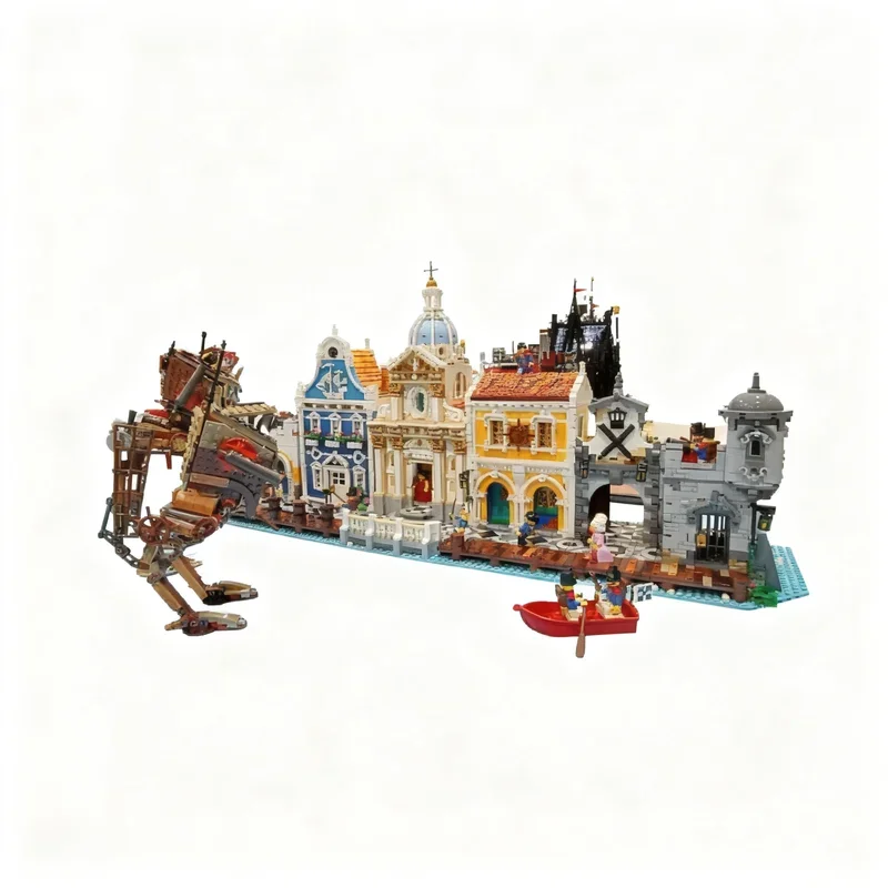 1642PCS MOC Pirate Sailing Ship Sleepless Nights Bay Chapel Model Space Fighter DIY Display Assembly Building Blocks Set Decor