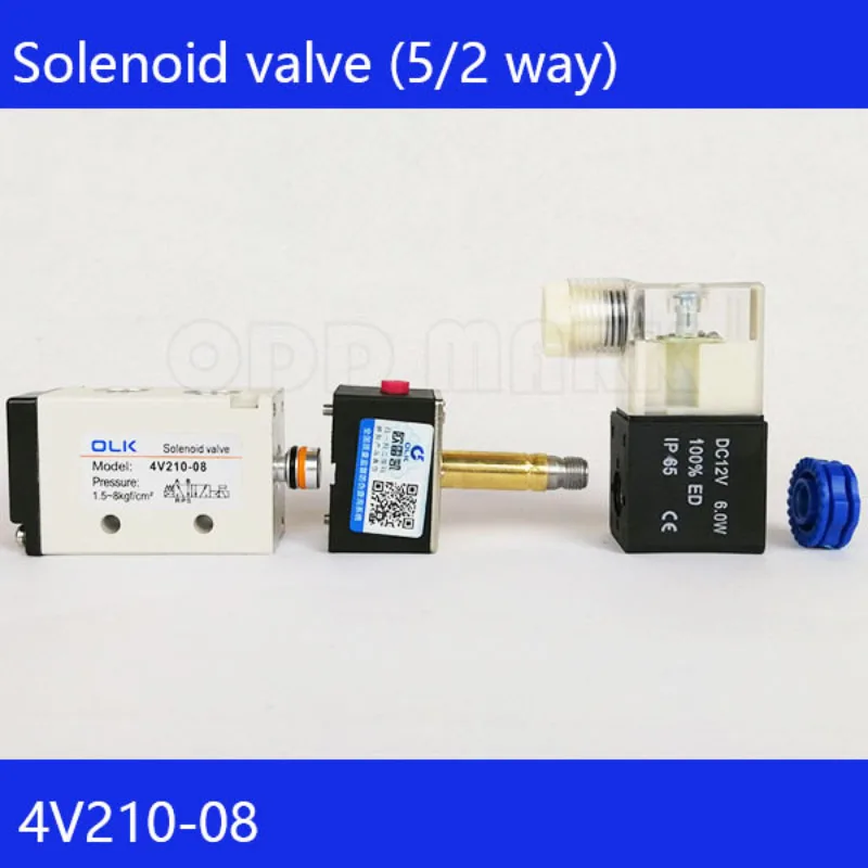 4V210-08 Pneumatic 2 Position 5 Port Electric Solenoid Valve Five Way Control Air Valve Electromagnetic AC110V 220V 24V 12V