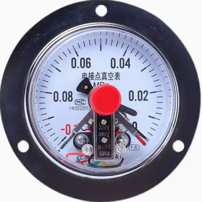 YXC-100ZT Axial Electric Contact Pressure Gauge with Edge, Vacuum Magnetic Assisted Pressure Gauge M20*1.5
