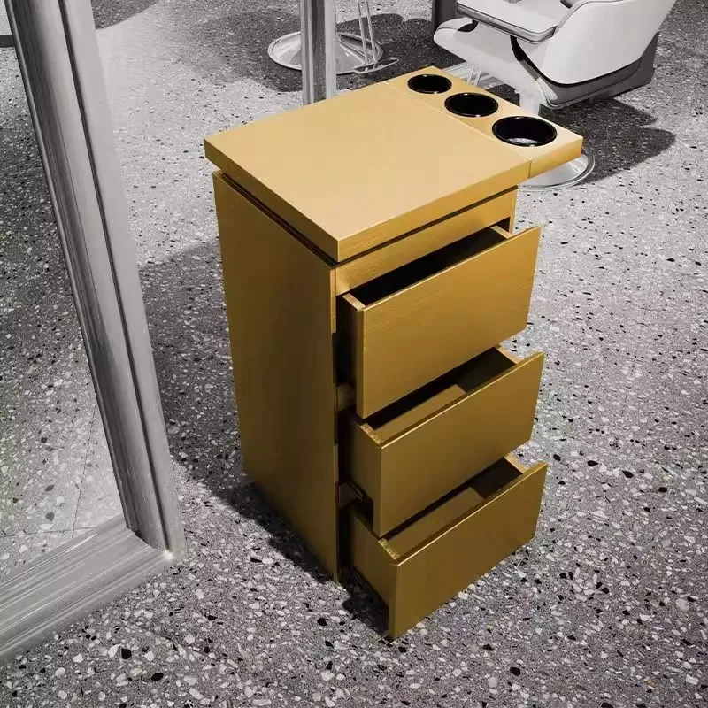 Modern Luxury Stainless Steel Salon Trolley High Quality Metal Furniture for Barber Hair Salons Beauty Cart with Stylish Design