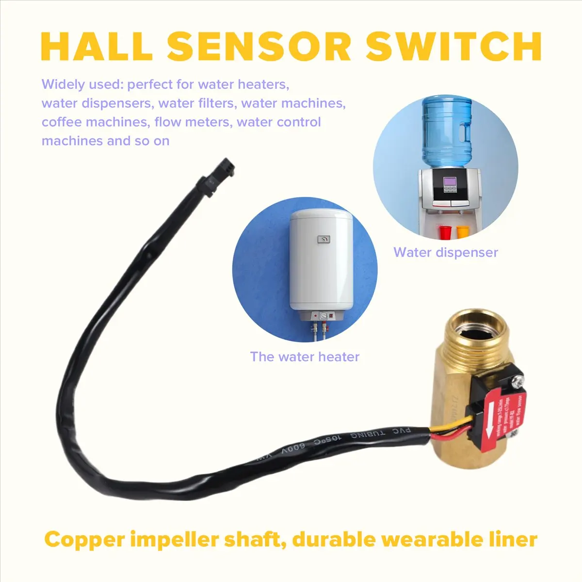 newyear828 G1/2 inch Water Hall Sensor Switch Meter for Industrial Turbine Flowmeter Water Sensor -B2