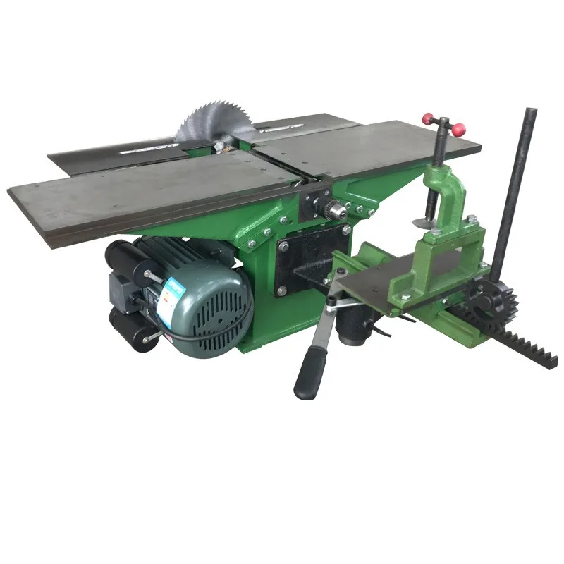 Multifunctional 200mm woodworking machine tool table planer, electric planer punching square hole three-in-one saw chainsaw