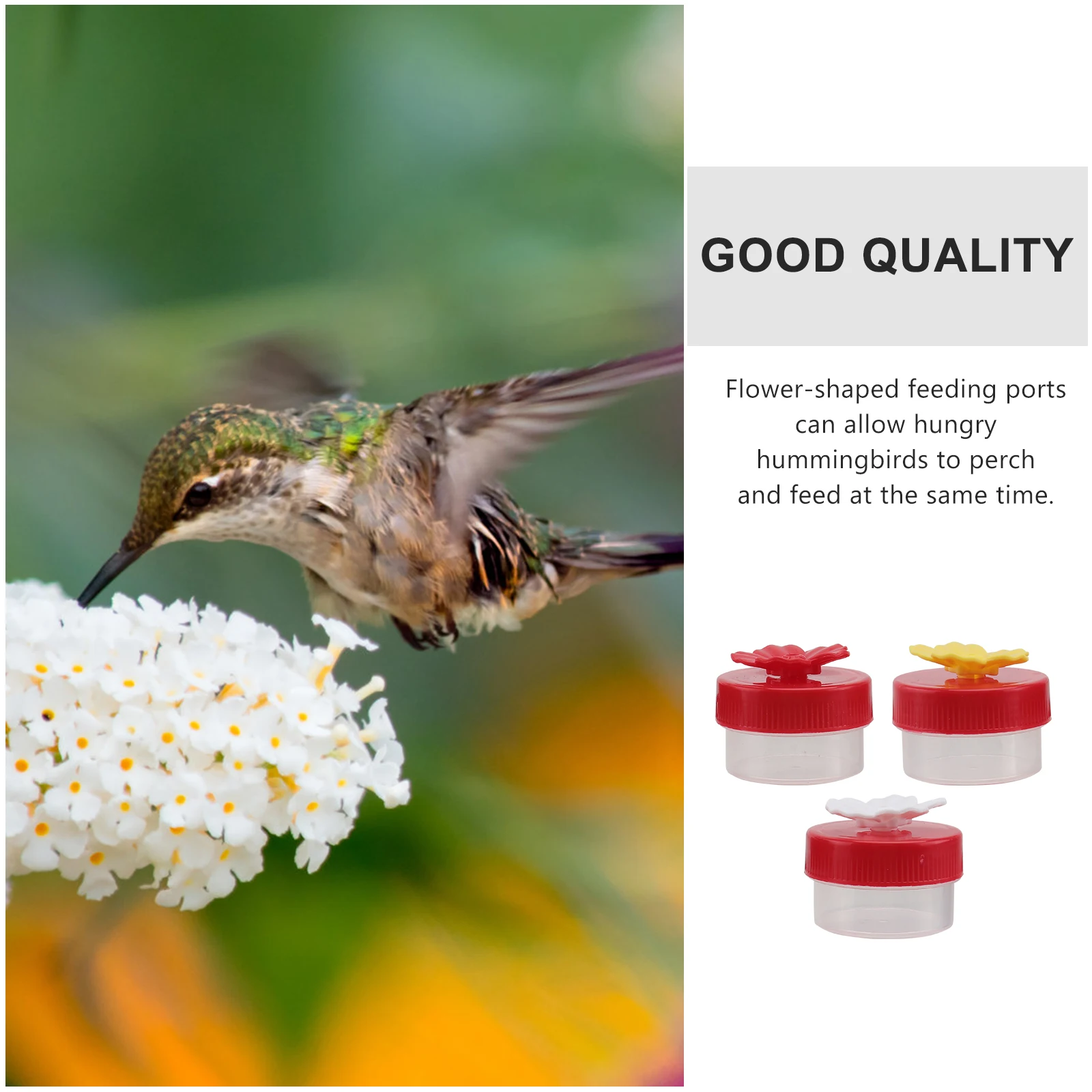 

Plastic Flower H held Hummingbird Feeder Durable Safe Environmental Creative Design Feeding Ports Small Flowers Accessories