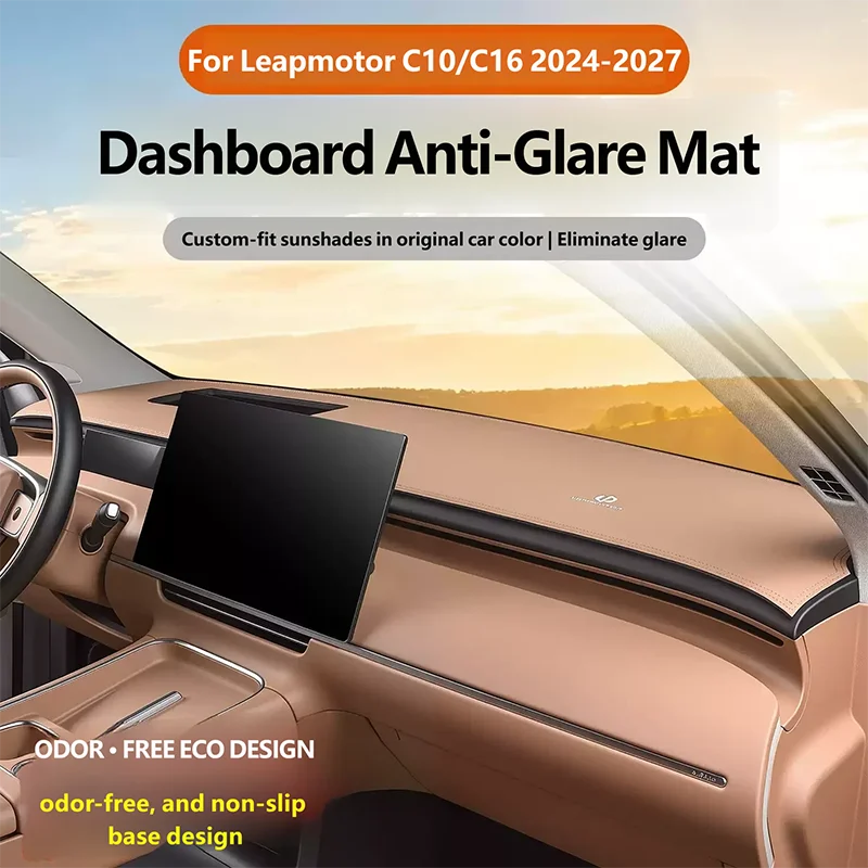 For Leapmotor C10/C16 2024-2027 Dashboard Sunshade Mat Center Console Cover Anti Glare Non Slip Interior Modification Accessorie