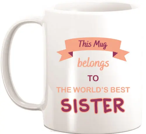 Worlds Best Sister Coffee Mug Sibling Family Gift Present 11oz Mug