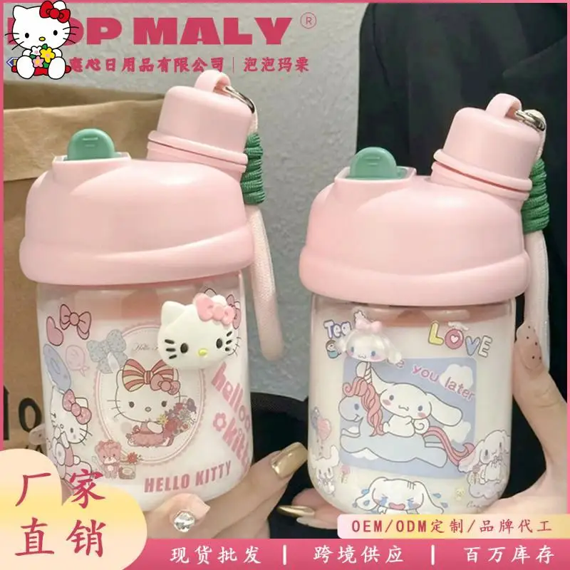 

Sanrio Hello Kitty Cinnamoroll чашка для питья красивая милая компактная чашка для воды милые наклейки портативный модный праздничный подарок
