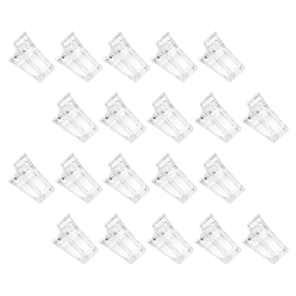 

20 Pcs Manicure Crystal Fixing Clip Solid Transparent Plastic Nails Accessories