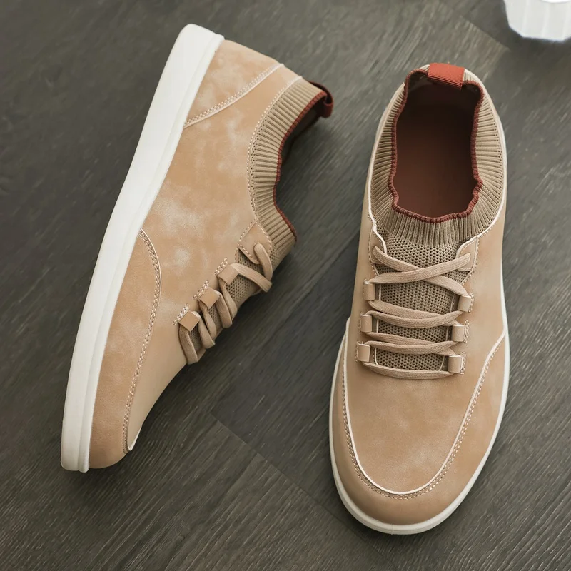 Plus Size 46 Men's Casual Shoes Lightweight Breathable Men Shoes Flat Sneakers White Lace-Up Tenis Man Sneakers