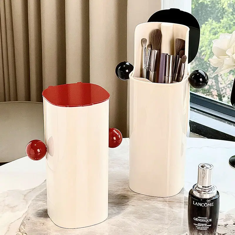 

Автоматический выдвижной держатель для кистей для макияжа (1 шт.) - пылезащитный органайзер для косметики с крышкой, стильное хранилище для туалетного столика, дизайн с легким доступом